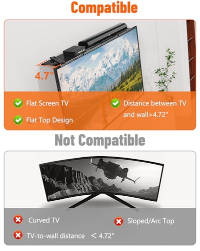 Image of Soundbar Mount, No Drilling Steel TV Top Shelf Fits Most of Sound Bars | Universal Sound Bar TV Mount Bracket Up to 15 Lbs, Sound Bar Stand Compatible with Samsung, Sony, LG,Bose, 33.8x4.7inch