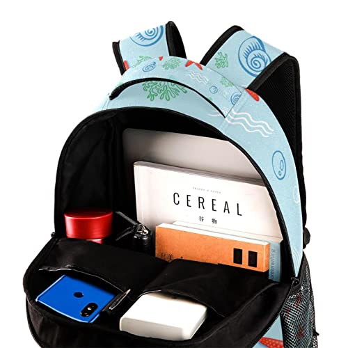Sac à dos décontracté ergonomique et léger à motifs algues - 4