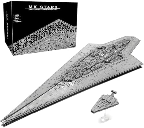 SHHFWU 13134 Technik Super Sternenzerstörer Bauspielzeug, 7588 Teile UCS Super Star Destroyer, Groß Raumschiff Modellbausatz Kompatibel mit Executor Star Dreadnought, Sammlerstück