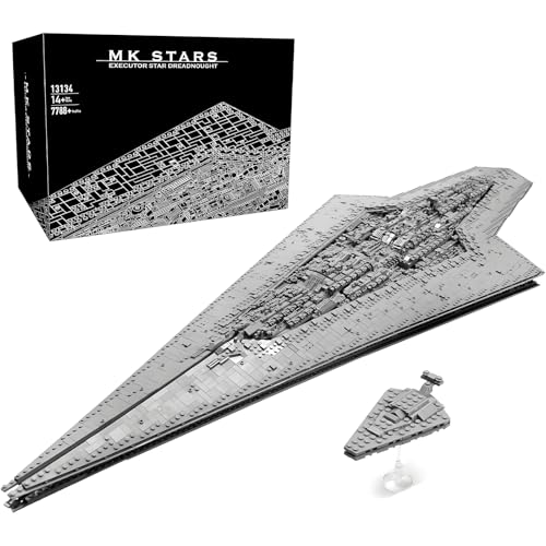 SHHFWU 13134 Technik Super Sternenzerstörer Bauspielzeug 7588 Teile UCS Super Star Destroyer Groß Raumschiff Modellbausatz Kompatibel mit Executor Star Dreadnought Sammlerstück für Erwachsene