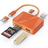 SD Card Reader, 5 in 1 USB-C & USB Card Adapter with SD/MicroSD/MS and Dual USB-A Ports Memory Card Reader for...