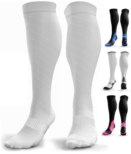aZengear Calcetines de Compresión para Hombres y Mujer (20-30mmHg) Medias de Compresion Varices, Deporte, Running, Embarazo, Circulación Sanguínea, Vuelos y Trombosis, Enfermeria, Médicos SM