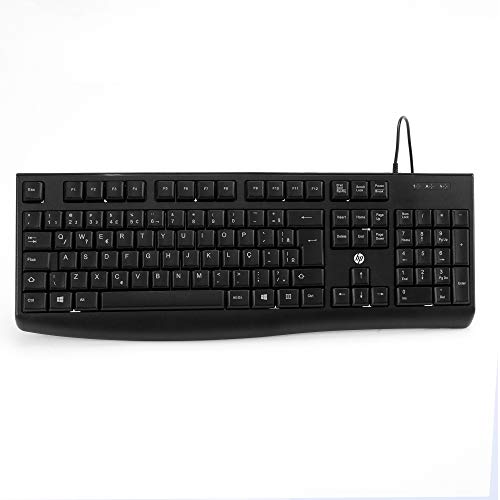Teclado HP USB K200 Preto - Layout ABNT2 com Ajuste de Altura e Plug & Play - 3CY44PA, Grande
