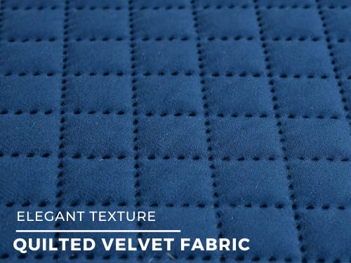 Image of Fashion Throw Quilt-Fully Covered 1 Seater Anti-Slip Quilted Sofa Covers for Living Room Sofa Slipcovers Furniture Cover Home Decor Navy