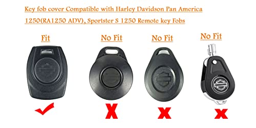 Fullibars Key Fob Case Compatible With Harley Davidson Pan America 1250,Ra1250 Adv,Sportster S 1250 Remote Key Fob Cover Key Chains Genuine Leather Black #TOP7