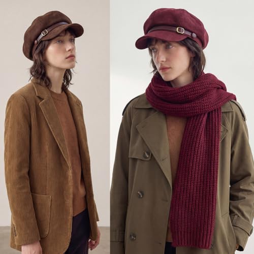 Gorra Mujer Suede Wool Estilo Baker Boy Invierno miniatura 4
