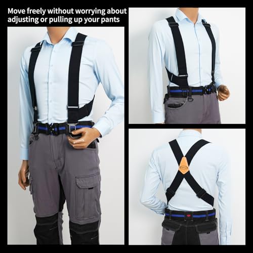 MELOTOUGH Belt Clip Suspenders For Men Heavy Duty, Outback Side Clip/Trucker Men\'s Suspenders with 2inch Width Elastic
