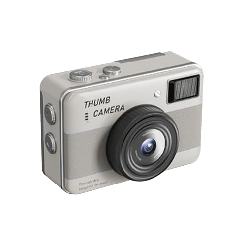 Luocute Mini Câmera Com Chaveiro, Filmadora Digital Com Tela Flip de 1,47 Polegadas 4K 68MP Com Estabilização CMOS e Luz LED, para Viagens Vlog Night Shots Selfie (Bege)
