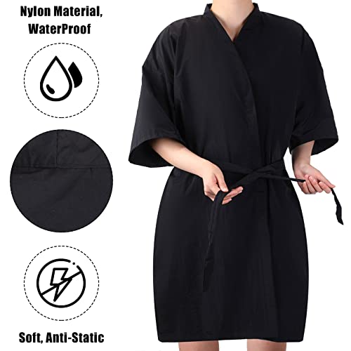 Pasimy 10 Pieces Salon Client Gown Hair Salon Smocks Capes Haircut Cape Salon Robes for Clients Barber Apron Cover for Stylist Women Clients, 40 Inches Long (Black,No Pockets) - Image 5