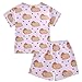 KUEJOP Summer Pajama Sets Capybara Strawberry Hat Pattern Homewear T-shirt and Shorts
