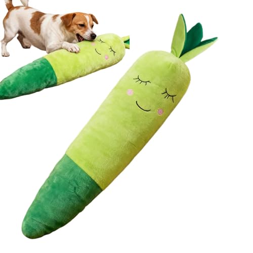 Generisch Juguete para perros de zanahoria, 75 cm de grande, resistente a los chirridos y mordeduras, juguete de peluche para pequeñas razas medianas y grandes, limpieza dental, entretenimiento