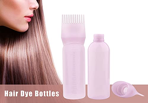 Yebeauty Root Comb Applicator Bottle, 2 Pack 6 Ounce Applicator Bottle For Hair Dye Bottle Applicator Brush With Graduated Scale- Pink #TOP5