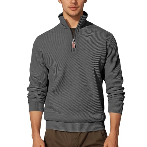 Pull ras-du-cou torsadé homme sweat sans capuche manches longues et sweater tricoté streetwear