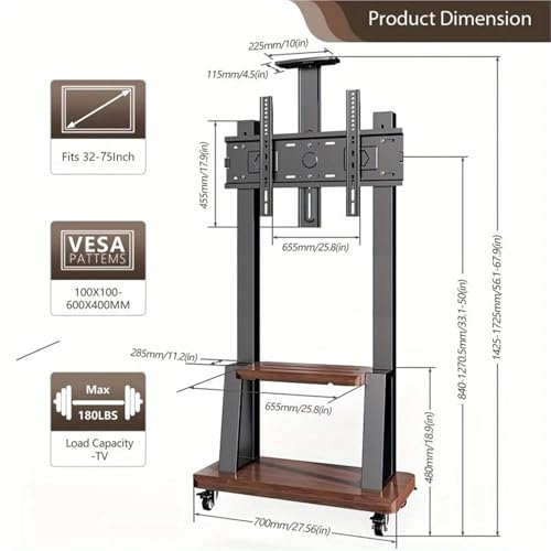 Soporte móvil para TV 32-75” negro miniatura 3