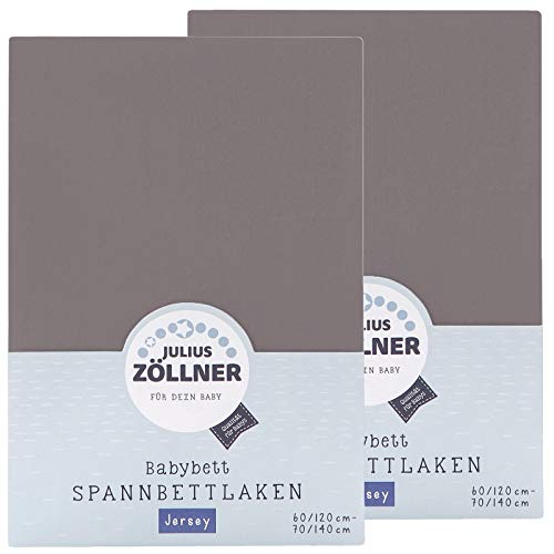 Julius Zöllner Spannbetttuch Jersey 70x140 / 60x120 anthracite doppelpack Cover