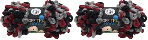 Image of Lion Brand Yarn Off the Hook Yarn, Bulky No-Needle Craft Yarn for Crocheting, Hand-Knitting Yarn, 2-Pack, Dark & Stormy