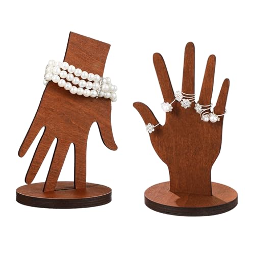 KASESSS Anéis organizador jóias, expositor de madeira anéis, multifuncional organizador anel em forma da palma, duplo propósito removível suporte de exibição de anel para meninas mulheres