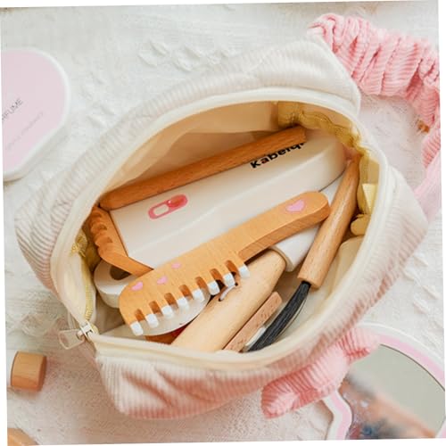 Ensemble maquillage en bois d'imitation durable avec parfum et peigne