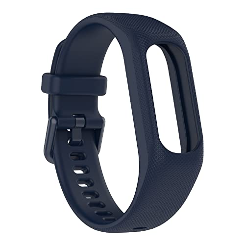 Pulsera de silicona para Garmin Vivosmart 5, pulsera deportiva ajustable de repuesto pulsera reloj suave Fitness Tracker muñeca brazo banda (azul marino)