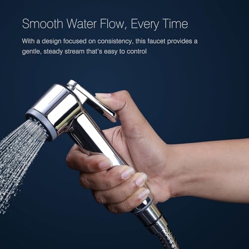 Image of Colston Premium Health Faucet for Bathroom | Made of ABS & SS 304 | Comes with 1.25-Meter Stainless Steel Tube | Wall Mounted Jet Spray for Toilet