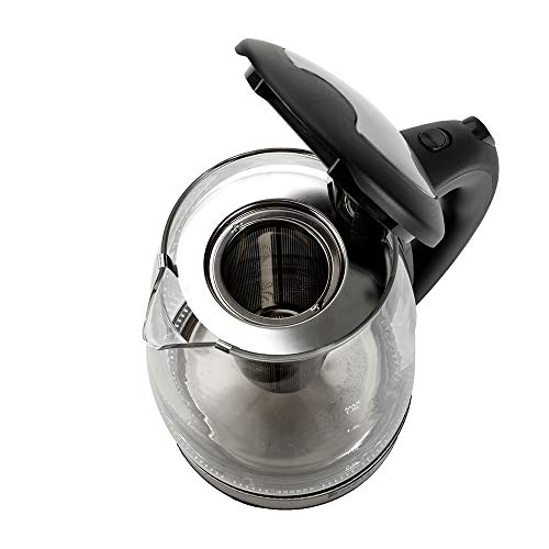 Hervidor eléctrico de vidrio 1.8L 1500W 110V negro miniatura 4