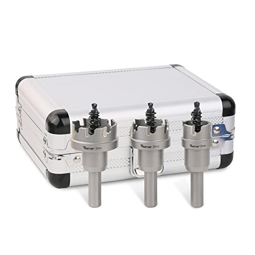 Vearter Juego de 3 sierras perforadoras TCT de 22 mm, 29 mm, 35 mm, diámetro de corte, brocas circulares, juego de agujeros, se puede utilizar para cortar acero inoxidable, metal, madera Cover