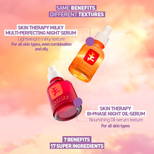 Erborian Multi‑Perfecting Night Serum, Oil & Milky Formulas, Smooths, Even Texture, Hydrates, Firms For Glowy, Mirror Skin Renewal, Korean Skincare