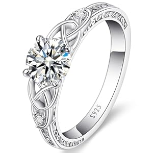 Vintage Celtic Knot Women’s Engagement Ring Sets 925 Sterling Silver/14K Gold Plated Stackable Wedding Bands Rings AAAAA Cubic Zirconia Women Bridal Sets Wedding Ring Band Width 1.8mm Size 5-9