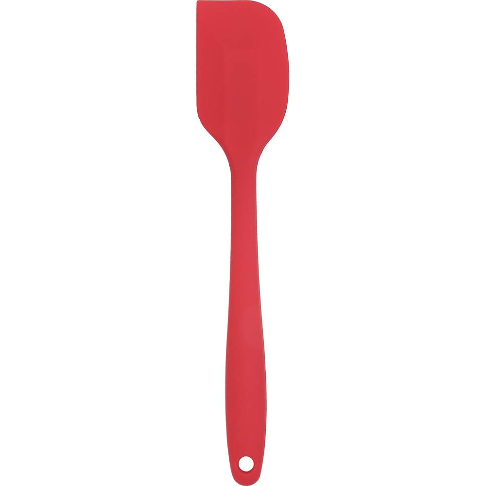 CINIDY Silicone Non-Stick Heat Resistant Spatulas with Steel Core Kitchen Utensils Non-Stick for Cooking, Baking and Mixing, 27cm,Red