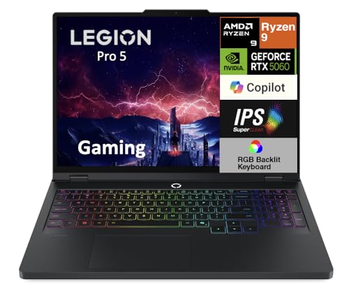 Image of Lenovo Legion Pro 5 Gaming Laptop 16.0 inch WQXGA (AMD Ryzen 9 8945HX, GeForce RTX 5060 8GB, 64GB DDR5, 4TB PCIe SSD, Win 11 Home) w /USB-C Dock