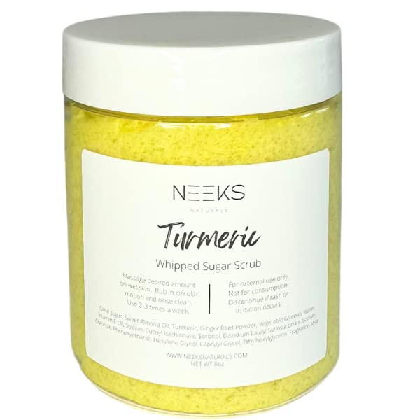 Turmeric Sugar Scrub 8oz, Exfoliating Sugar Scrub, Soap