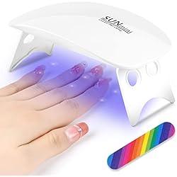 Lamparas Para Uñas Baratas URAQT Lampara Uñas UV Semipermanentes, USB y Plegable - Maquina Led Profesional y Portable - Secador de Uñas para Hogar y Salón, Ideal para Uñas Gel y Todo Tipo de Manicura