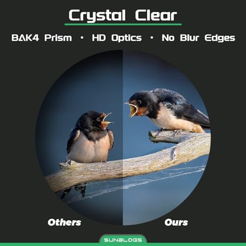 Image of 12x42 HD Binoculars for Adults High Powered - Waterproof BAK4 Prism Binoculars for Bird Watching, Hunting, Travel, Hiking & Opera - Super Bright Lightweight Binocular (Black)