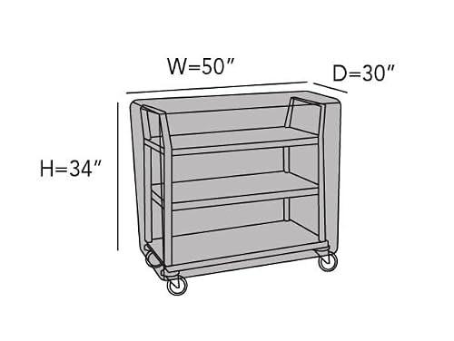 Covermates Outdoor Serving Cart Cover - Water Resistant Polyester, Drawcord Hem, Mesh Vents, Patio Furniture Table Covers, 50W x 30D x 34H, Khaki