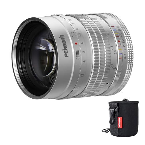 Pergear Objetivo de enfoque manual APS-C de 50 mm F1.2 para cámara Nikon Z, edición luminosa F1.2, gran apertura de apertura, distancia focal equivalente de 75 mm, sistema de apertura DeClick, diseño