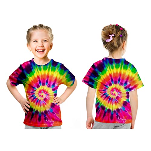 Image of Kids Tie Dye Shirt 6-18 Years Children Hippies Senior Tie-Dye Tee Tshirt for Boys' Girls'