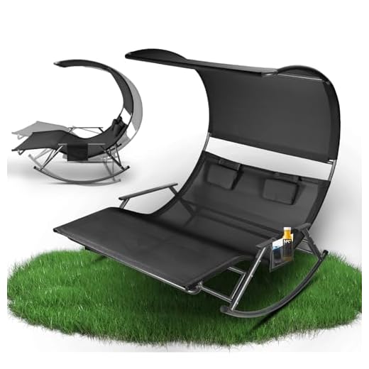 Jaxguom Doppelliege Outdoor, doppel Schaukelliege bis 250 kg, sonnenliege für 2 Personen,mit Sonnendach,Tasche, Atmungsaktives Gewebe, Vielseitige Farbwahl für Garten, Balkon,Terrasse