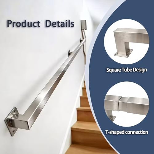 Rampe d'escalier en acier inoxydable argenté moderne et design de 600cm - 4