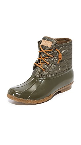 Sperry Top-Sider Women's Saltwater Rain Boot, SHINY DARK OLIVE, 7