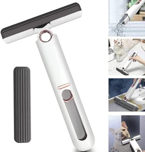 Image of Veloxi Flat Microfiber Magic Mop for Floor Cleaning | Hands-Free Self Squeeze Mop with Stainless-Steel Handle & Washable Microfiber Refill (M Mop)