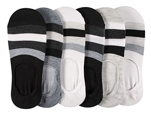 Image of Apara Women's Ultra Light No-Show Invisible Liner Comfort Sock with Heel Grip & Mesh Stripes for Ventilation, Multi-Pack (6-pair)