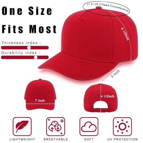 Image of 12 Pack Seamless Baseball Caps Wholesale Bulk - No Center Seam, DIY Friendly, Adjustable Breathable Lightweight for Men Women