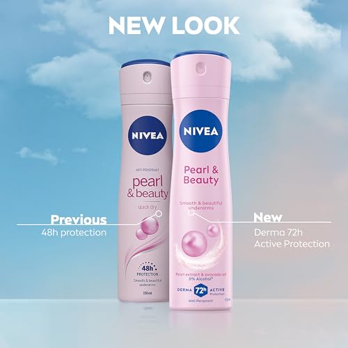 NIVEA Pearl & Beauty Anti-Perspirant Deodorant Spray (150ml), Women's Deodorant Spray with 72H Sweat and Odour Protection, Anti-Perspirant for Women with Pearl Extracts - Image 6