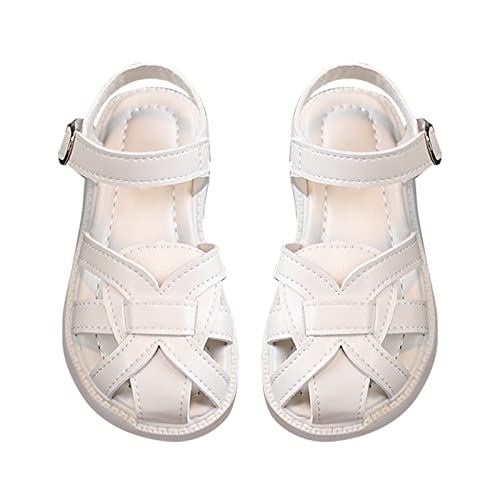 Toddler Girls Leatherette Sandals Soft Soled Sandals Closed Toe Sandals Beach Shoes for Little Kid