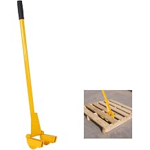 43" Pallet Buster Tool, Heavy Duty Deck Board Removal Pry Bar with Articulating Head, Carbon Steel Handle, Non-Damaging Pallet & Deck Wrecker Yellow
