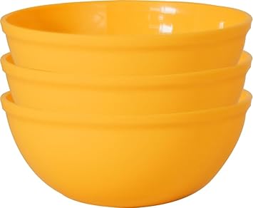 WONDER Sigma 1500 Microwave Safe Safe Multipurpose Plastic Bowl Set,3 pc Bowl 1300 ml, Yellow Color