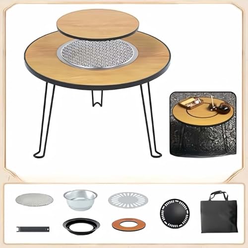 Lunyong �A�E�g�h�A�e�[�u�� BBQ�e�[�u�� �ē��R���� �����΃e�[�u�� �܂肽���ݎ� �L�����v �e�[�u�� �R���p�N�g �Ė� �Ă��v���[�g�t�� �\���L�����v ((A)60*47cm)