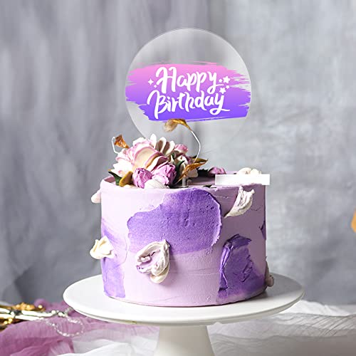 15Pcs 5 Inch Round Acrylic Cupcake Toppers Clear Blank Circle Diy Cake Topper For Birthday Festival Party Baby Shower Wedding Party Cake Decoration #TOP5