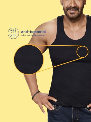 Image of Amul Comfy Men's Vest | Round Neck | Breathable Lightweight Innerwear | Moisture Wicking | Soft Feel | Pack of 3 | Color May Vary