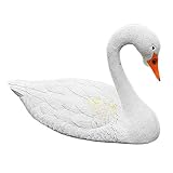 DIXII Figuras de Pato mandarín/Flamenco/Cisne de Resina, Escultura, Adorno de jardín, decoración de jardín (Color : Swan 35 Cm)